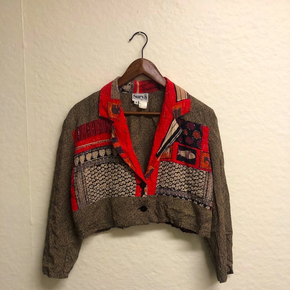 Vintage Beaded Cropped Blouse
